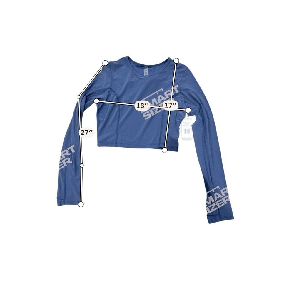 Beyond Yoga long sleeve crop top sz medium New Blue w/thumb holes - Picture 7 of 12